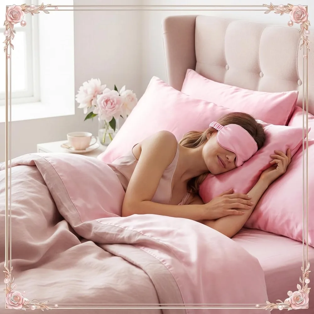 Silk Sleep Mask + Scrunchie Gift Set — Pure Mulberry Silk - Image 4