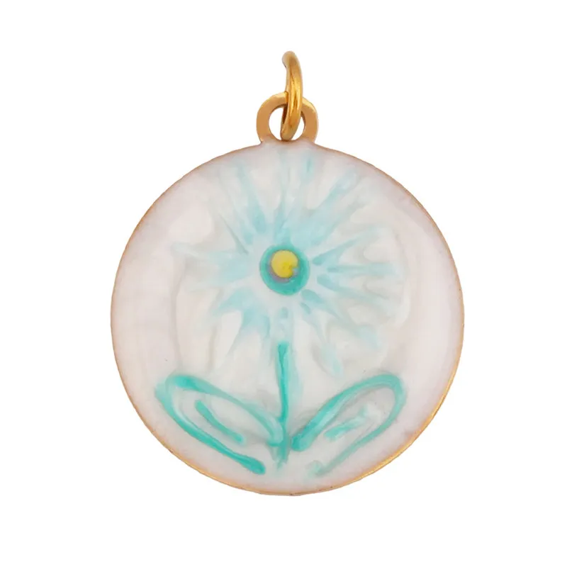 Stainless Steel Flower Plants Coconut Tree Cactus Sunflower Four Leaf Clover Charm Pendant,Necklace Bracelet Jewelry Supply R73 - Image 38