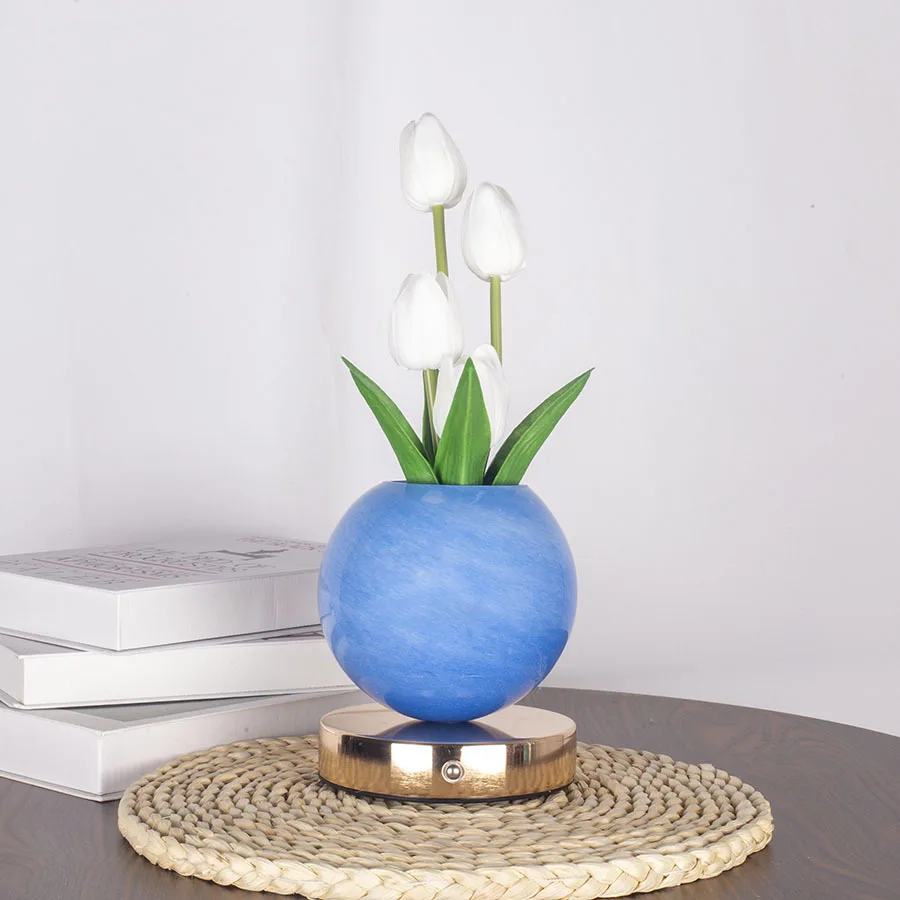 Tulip LED Night Light USB Rechargeable Desk Decor Lamp Simulation Bouquet Table Lamp Bedroom Bedside Atmosphere Light Ornaments - Image 12