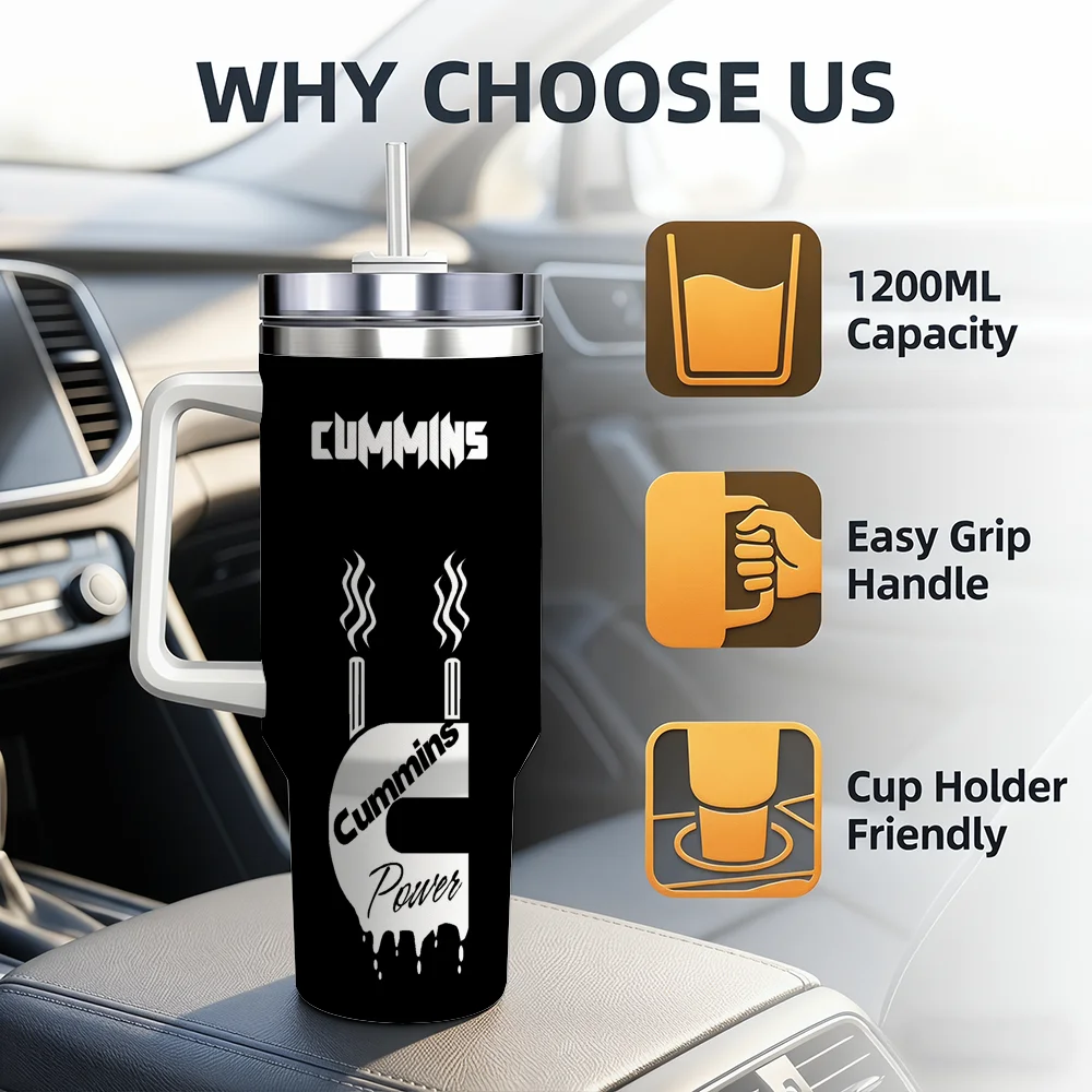 40oz Insulated Tumbler with Handle — Keeps Ice 24+ Hours - Image 2