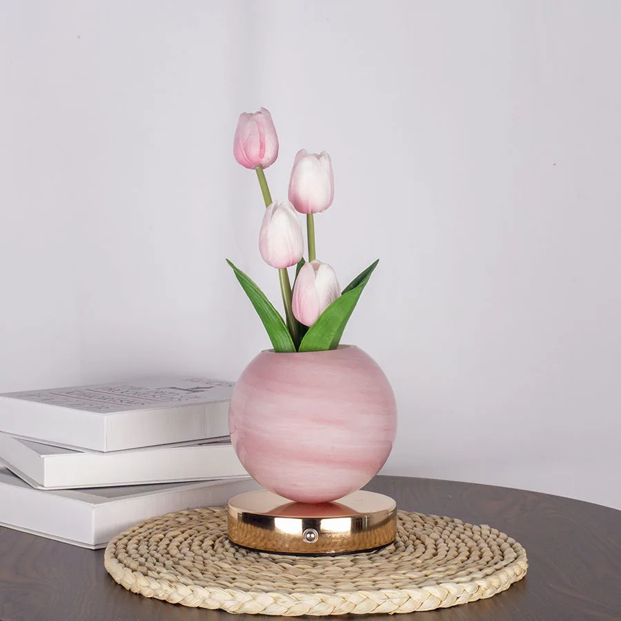 Tulip LED Night Light USB Rechargeable Desk Decor Lamp Simulation Bouquet Table Lamp Bedroom Bedside Atmosphere Light Ornaments - Image 4