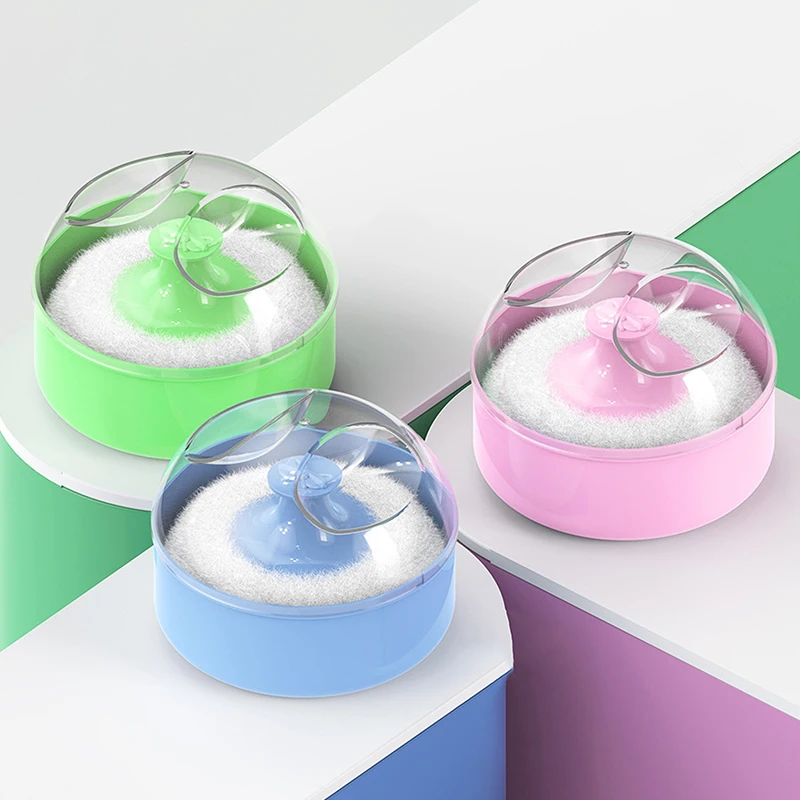 1PCS Talcum Powder Powder Puff With Box Baby Soft Face Body Cosmetic Powder Puff Talcum Powder Sponge Box Case Container - Image 3