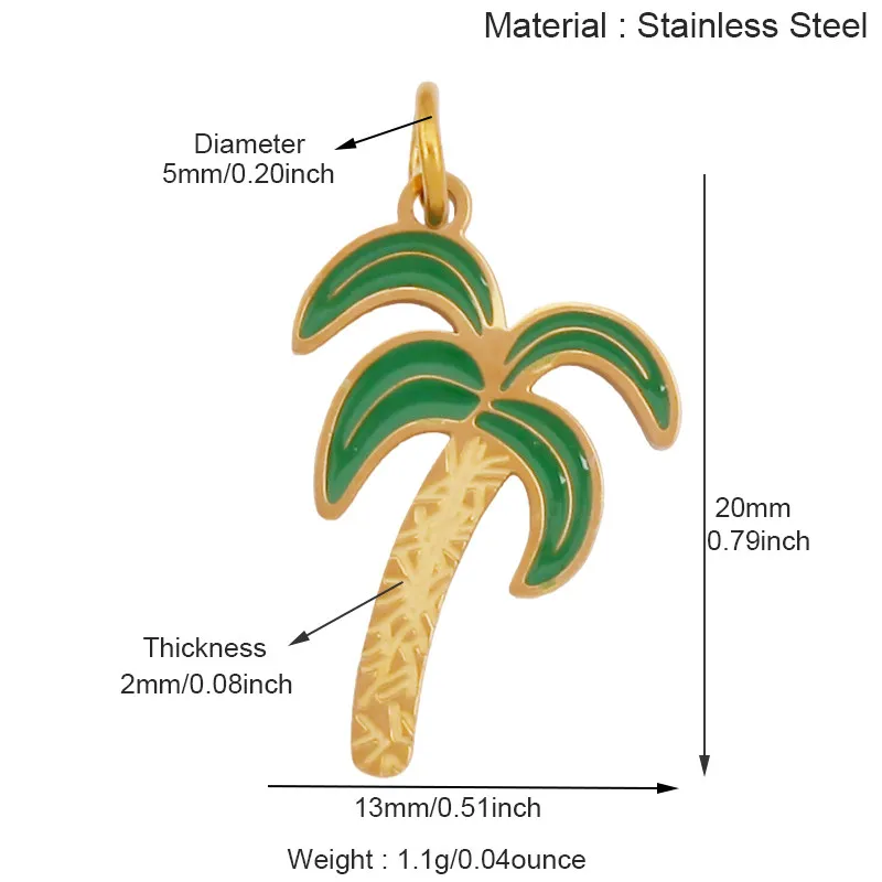 Stainless Steel Flower Plants Coconut Tree Cactus Sunflower Four Leaf Clover Charm Pendant,Necklace Bracelet Jewelry Supply R73 - Image 22