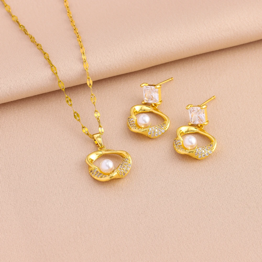 18K Gold-Plated Layered Pearl Necklace Set — Tarnish-Free - Image 2