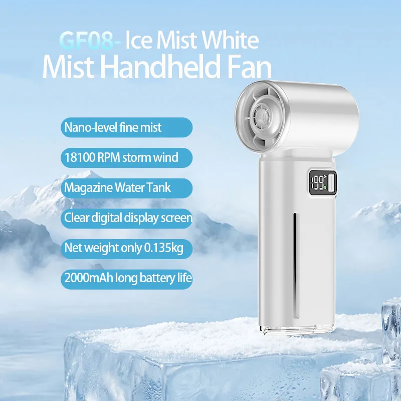 Portable Mini Handheld Turbo Fan LED Display Mini High Speed Handheld Fan, Desk Fan, Outdoor Cooling, Rechargeable Fan - Image 6
