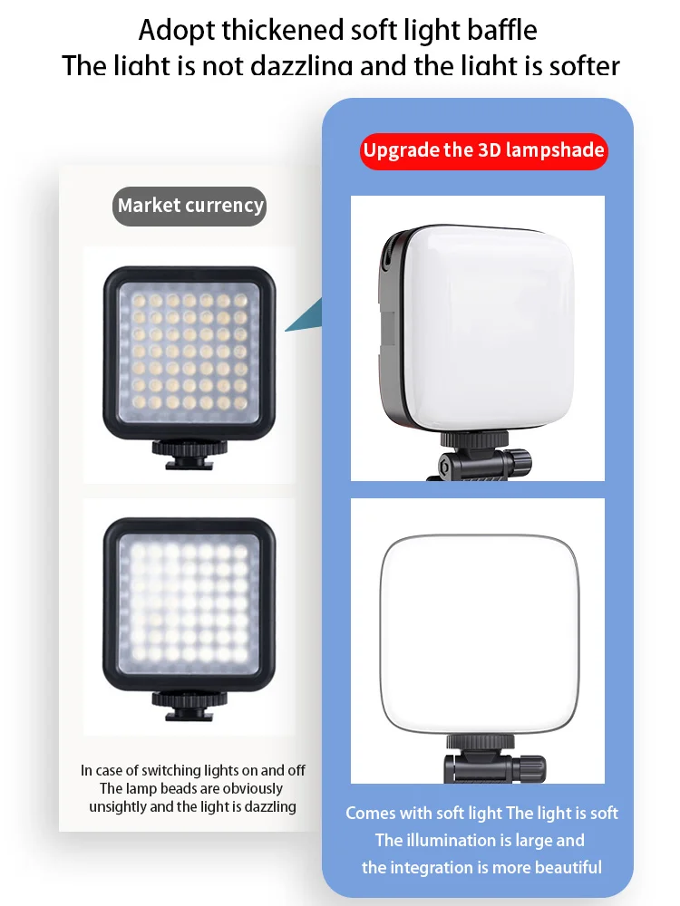 Mini LED Fill Light Bi-Color Lighting Cold Shoe For Camera Camcorder Vlog Removable Back Clip-on Mobile Phone Photography Light - Image 6