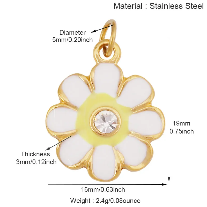 Stainless Steel Flower Plants Coconut Tree Cactus Sunflower Four Leaf Clover Charm Pendant,Necklace Bracelet Jewelry Supply R73 - Image 23