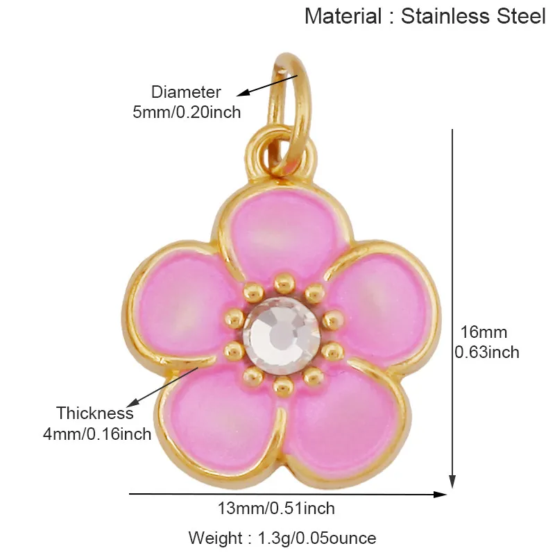 Stainless Steel Flower Plants Coconut Tree Cactus Sunflower Four Leaf Clover Charm Pendant,Necklace Bracelet Jewelry Supply R73 - Image 19
