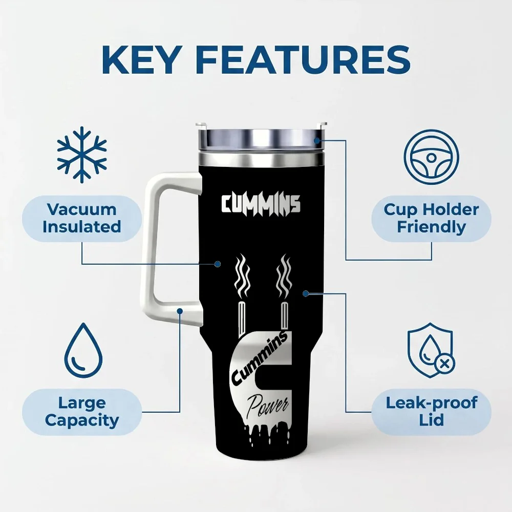 40oz Insulated Tumbler with Handle — Keeps Ice 24+ Hours - Image 6