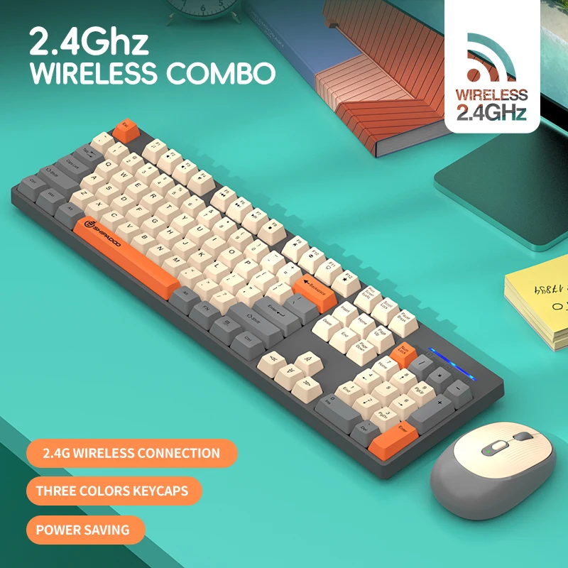 Shipadoo Gaming Wireless Keyboard and Mouse Combo Set,Computer Wireless Laptop Desktop Office Accessories Free Wireless Mouse - Image 2