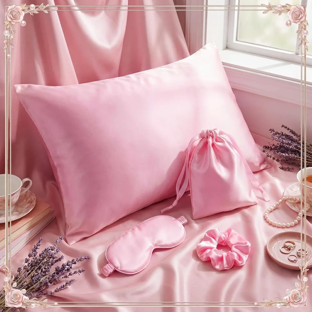 Silk Sleep Mask + Scrunchie Gift Set — Pure Mulberry Silk - Image 2