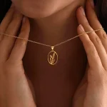 Personalized Birth Flower Necklace — Custom Engraved