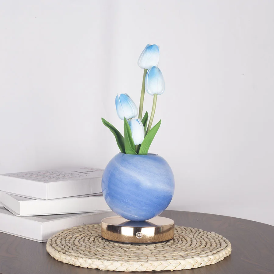 Tulip LED Night Light USB Rechargeable Desk Decor Lamp Simulation Bouquet Table Lamp Bedroom Bedside Atmosphere Light Ornaments - Image 10