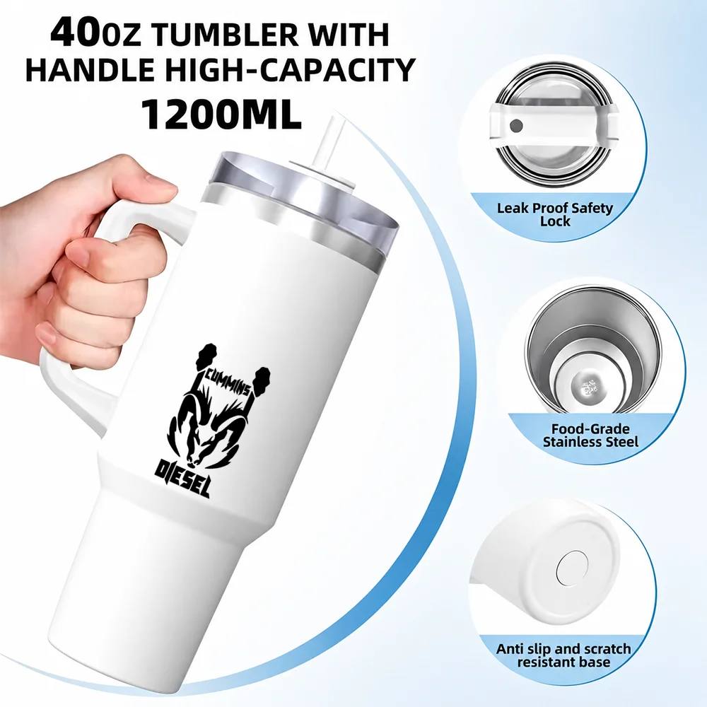 40oz Insulated Tumbler with Handle — Keeps Ice 24+ Hours - Image 4