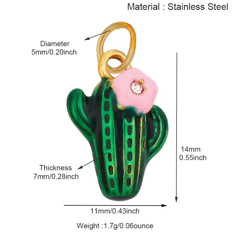Stainless Steel Flower Plants Coconut Tree Cactus Sunflower Four Leaf Clover Charm Pendant,Necklace Bracelet Jewelry Supply R73 - Image 39