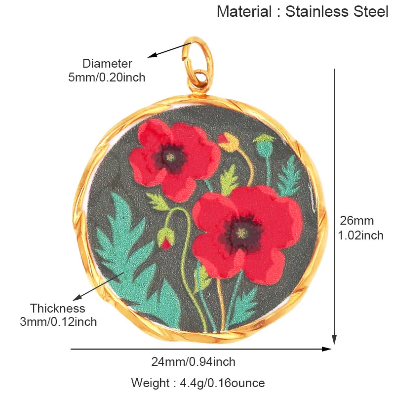 Stainless Steel Flower Plants Coconut Tree Cactus Sunflower Four Leaf Clover Charm Pendant,Necklace Bracelet Jewelry Supply R73 - Image 3