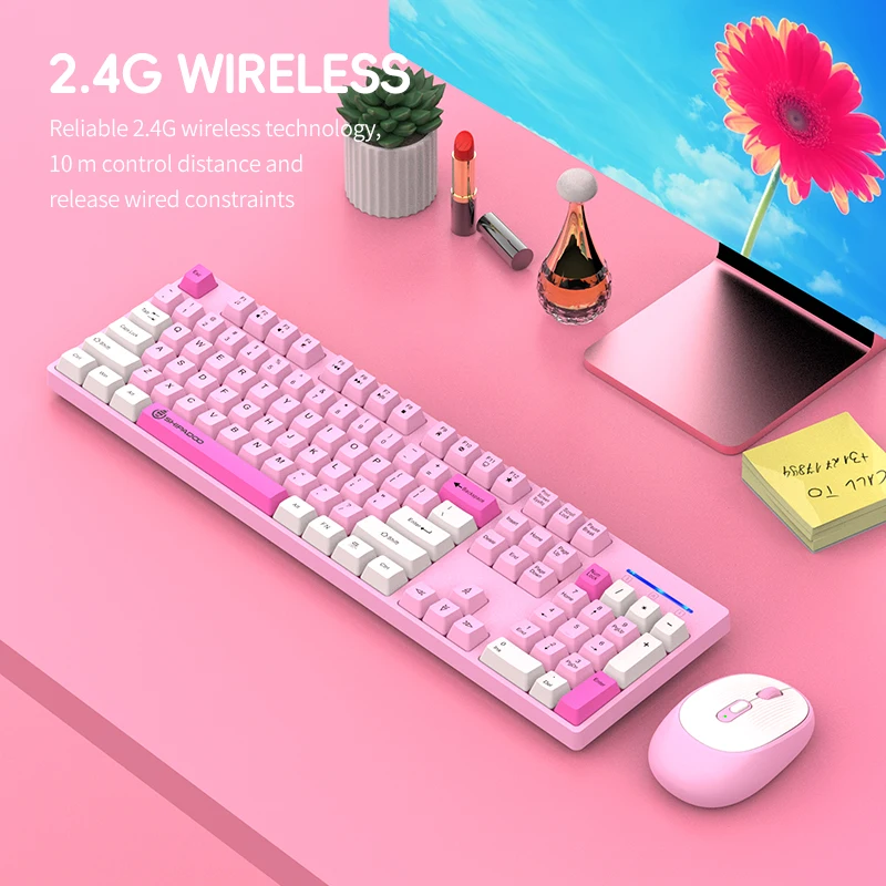 Shipadoo Gaming Wireless Keyboard and Mouse Combo Set,Computer Wireless Laptop Desktop Office Accessories Free Wireless Mouse - Image 3