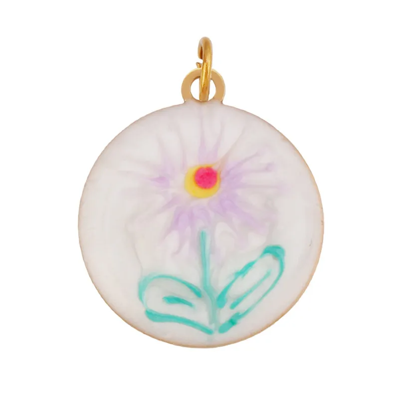 Stainless Steel Flower Plants Coconut Tree Cactus Sunflower Four Leaf Clover Charm Pendant,Necklace Bracelet Jewelry Supply R73 - Image 37
