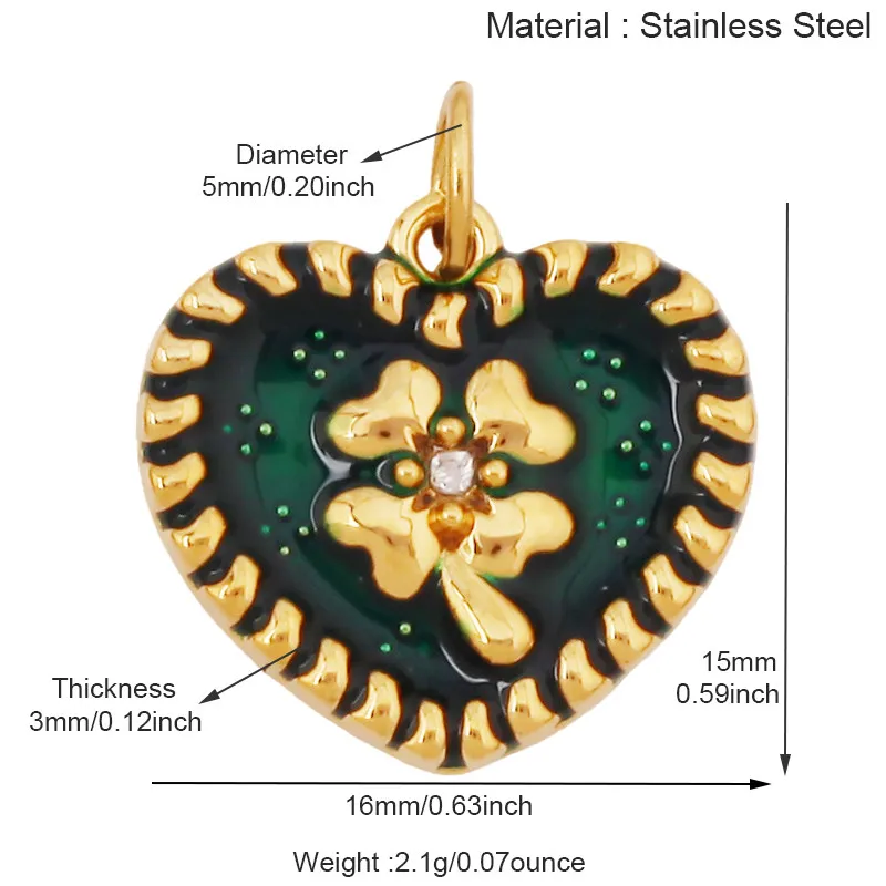 Stainless Steel Flower Plants Coconut Tree Cactus Sunflower Four Leaf Clover Charm Pendant,Necklace Bracelet Jewelry Supply R73 - Image 28