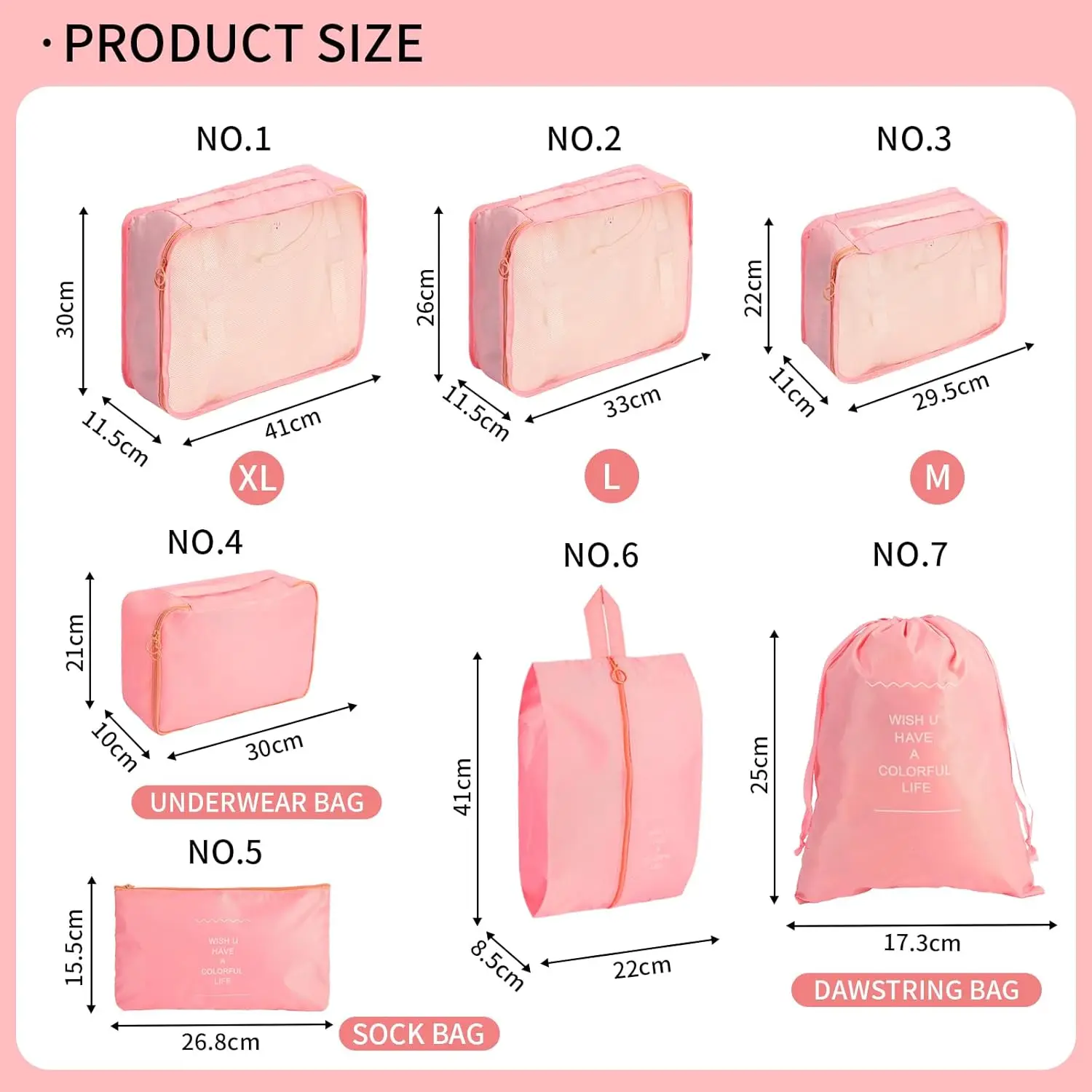 Aesthetic Compression Packing Cubes Set (7-Pack) - Image 2