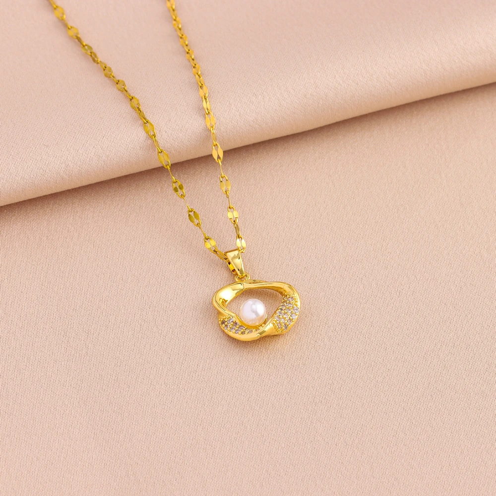 18K Gold-Plated Layered Pearl Necklace Set — Tarnish-Free - Image 3